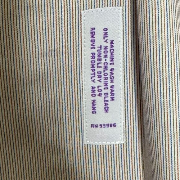 Brooks Brothers Classic Shirt Mens 16.5 36 Non Iron 100% Supima Cotton Striped - Picture 4 of 9